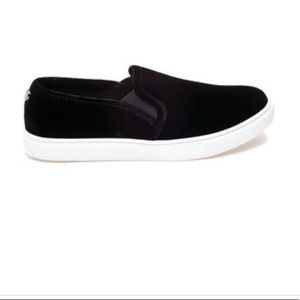 black velvet slip on sneakers